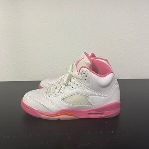 Jordan Kids White and Pink Sneakers
